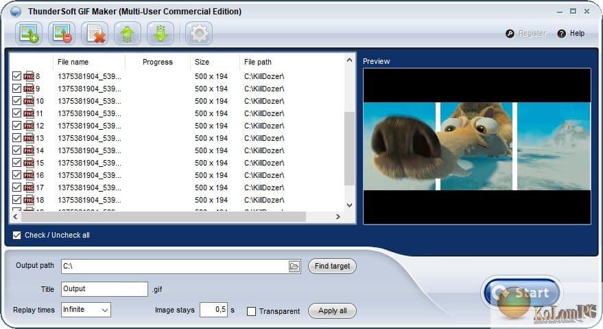 ThunderSoft-GIF-Maker settings