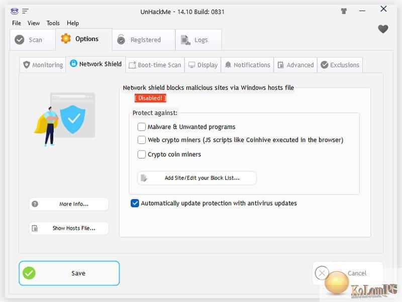 UnHackMe settings 2