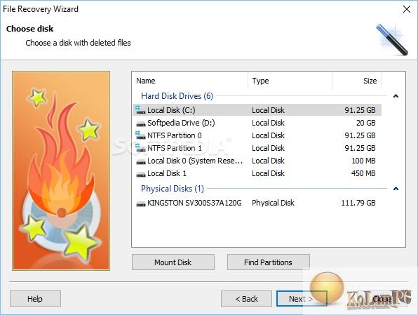 Comfy Partition Recovery settings