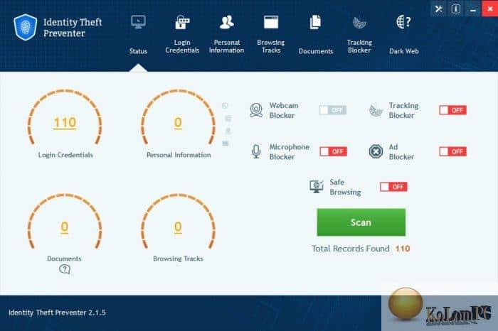 Identity Theft Preventer settings